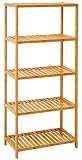 DuneDesign Estantería de Bambú para Baño - 130x60x26 Zapatero Abierto en Madera - Estante Suelo Bajo