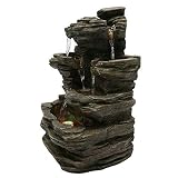 Zen Luz SCFR130 Pietra Fontaine Naturaleza Piedra Gris 25 x 17 x 35 cm