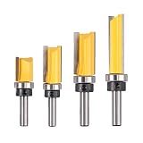 Justech 4PCS 8mm Fresas de Ranurar Profesional Router bit Juego de Fresas para Madera con Vástago de Diámetro 3/4' Fresas de Ranurar Cortador de Carpintería Cortadora de Madera Brocas para Fresadora