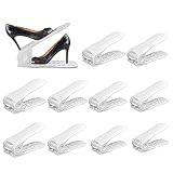 YIHATA Organizador Zapatos, 10 pieces Soportes para Zapatos Organizador Calzado Apilable Apilador de Zapatos Blanco