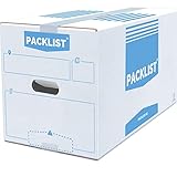 PACKLIST 10 Cajas Mudanza Personalizables + APP Inventario y PDF - Cajas Mudanza Grandes Ultra Resistentes 500x300x300mm Cajas de Mudanzas Ecológicas - Caja de Almacenaje con Certificado FSC