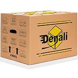 Pack de 20 cajas de cartón para mudanza,60x40x40cm, Cajas de embalaje para envíos con asas. Cajas de embalaje para envíos. Cartón muy resistente y reforzado. Almacenaje y Embalaje.(20Ud.(60x40x40cm))