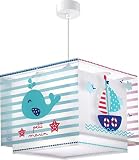 Dalber Lámpara Infantil Colgante de Techo Marinero Petit Marin, 60 W, Azul, 30.5 x 30.5 x 25 cm