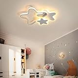 Lámpara de techo LED Infantil Cuarto Decor Blanco Luz de Techo Moderno Regulable Con mando a distancia Niña y niño Habitación Luces Estrellas Nubes Diseño para Salon Sala Jardín de infancia Lamparas