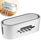 Winfred Caja Organizadora para Cables y Enchufes, Caja de Plástico para Cables, Caja Organizadora Grande para Organizar Cables y Enchufes USB (32 x 11,5 x 13 cm)