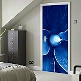 Calcomanía de puerta de arte moderno en 3d, planta de agave abstracta, patrón floral, adhesivo de vinilo extraíble para puerta de dragón, para decoración del hogar, 30.3'x78.7' (77x200cm), juego de