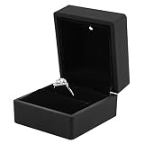 Josopa Caja de Anillo de Terciopelo con Led Iluminado Anillo de Compromiso Joyería de Boda Vitrina Caja de Almacenamiento de Regalo para Propuesta Compromiso Regalo de Boda