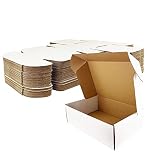 Giftgarden Caja de Cartón Kraft 28x20.4x5.1 cm, Color Blanco, Cajitas de Carton Corrugado para Envíos, 25 Unidades