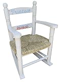 MAKONDO IMPORT-EXPORT Mecedora Personalizada EN Madera 4 Colores 37X47X58 (Blanco)
