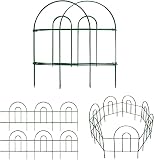 Amagabeli 46CM X 43CM X 35PCS Vallas Decorativas para Jardín de Hierro Set de 35 Valla Metalica Rigida Hierro para Perros Jardín Metalicas Negro Barrera de Animales