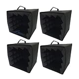 Super Dash 4 Piezas (27 X 27 X 28 Cm) Cubo Piramide GrabacioN De Sonido Cabina De Insonorizacion Estudio De La Caja De La Espuma De Aislamiento Escudo Filtro Cubo De Voz Cabina De Bricolaje SD1159