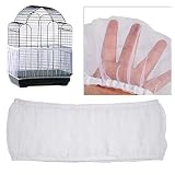 Cubierta de Malla para Jaula de Pájaros, Rejilla de Nailon Universal para Mascotas, Pájaros, Jaula para Loros, Receptor de Semillas, para Pájaros, Loros, Mascotas (Blanco)
