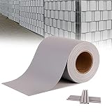 Hengmei - Panel protector de privacidad de PVC, valla, rieles de fijación, cubrevientos, valla opaca para jardín, panel de doble varilla para valla de jardín, balcón, color gris, 70 m