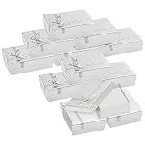 Kurtzy Cajas de Regalo Plateadas para Joyas (Pack de 12) 9 x 7 cm - Cajas Carton Pequeñas con Acolchado de Espuma - Cajitas Regalo para Pendientes Collares, Brazaletes y Anillos