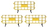 Valla de plástico obra peatonal en color amarillo, valla reforzada con patas extraíbles de 2 metros (3- Vallas amarillas)