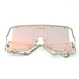 XLTCK Gafas de sol súper grandes Aleación de policarbonato para gafas de sol grandes de celosía superior para mujer