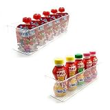 ALEMOK Pack de 2 Organizadores Nevera transparente, Organizador Cocina estrecho, Contenedor de almacenamiento de Nevera, Despensa, Ideal para Refrescos, Yogures, Botes, Conservas 37x11x10 cm