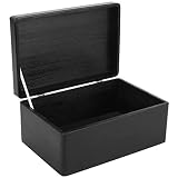 Creative DECO Negro Grande Caja Madera Decorativa Almacenaje | 30 x 20 x 14 cm (+/-1cm) | con Tapa | Cofre para Decorar Regalo Decoupage | Juguetes, Documentos, Objetos de Valor, Herramientas