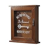Faderr Gabinete de llaves, Caja de almacenamiento de llaves de madera, Caja de llave montada en la pared, Gabinete de llaves de la caja de seguridad del gabinete dominante, Decoración del hogar