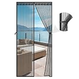 SAFETYONSHOP Mosquitera Puerta Magnetica, 90 x 210cm Contrapuertas con mosquitera Corredera Cortina Mosquitera Puerta, Cierre Magnético Automático, Anti-insectos para Salón/Balcón/Dormitorio