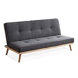 Surfer, Sofa Cama, Sofa con Sistema Clic clac, Cama Auxiliar, Acabado en Color Gris, Medidas: 180 cm (Largo) x 75 cm (Fondo) x 83 cm (Alto)