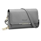 Spldsun Bolso para Teléfono Móvil, Bolso de Hombro Pequeña de Mujer,Bolso Bandolera Cruzado Cuero PU,Mensajero Crossbody Bag Bolso Movil Mujer con Ranuras para Tarjetas, Cremallera y Correa