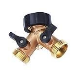 Adaptador de Grifo Doble de Exterior Conector de Manguera de 2 vías Distribuidor en Y de 2 Vías Garden Conector de Manguera de 2 vías con manija Regulable Adecuado para Grifos de Jardín,Cochera,Cocina