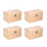 Juego de 4 cofres de tesoro de madera, también para pintar, cofres de madera baúles, joyero