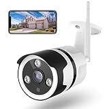 Netvue Camara Vigilancia WiFi Exterior, Camara de Vigilancia Exterior Full HD 1080P Visión Nocturna, Camara IP Audio Bidireccional y Compatible con Alexa, Humano Movimiento & Alerta Instantánea