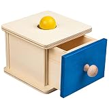 Malagaita - Caja de permanencia con cajón - Juguete de Madera Montessori - a Partir de 6 Meses o 1 año