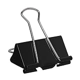 Clips extra Grandes para Carpetas de 2 pulgadas, 24 unidades de abrazaderas Grandes de Metal para papel, Color negro