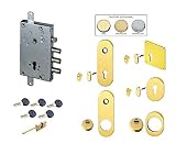 Kit de cerradura completo para puerta blindada de cilindro europeo Secure Evo K1 para Cisa de 3 pines (placa larga y defender largo)