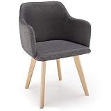 Silla Estilo escandinavo Candy de Tela Gris Oscuro