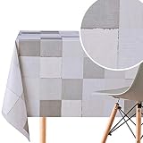 Modernos Gris Mantel Hule 200 x 140 cm - Diseño de Retazos de Hormigón Grises Mantel PVC - Impermeable Plástico Mantel Hule Mesa Rectangular - Fácil de Limpiar Hules para Mesas Rectangular