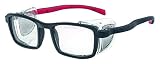 PEGASO 9R-Gafas Proteccion Gama GRADUABLES Neutra Modelo Normal Lente PC Incolora Antivaho, Negro Y Rojo, L