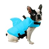 FONLAM Chaleco Salvavidas para Perros Mascotas Chaqueta Chaleco de Seguridad Perro Perrito con Aleta de Tiburón Ropa de Baño (Azul, X-Small)