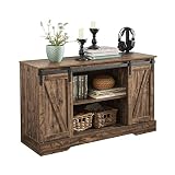SoBuy FSB60-N Aparador Recibidor con Puerta corrediza de Granero, Compartimento Abierto Armario de Almacenamiento para Comedor salón Cocina 120 x 40 x 70 cm ES