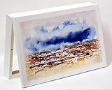 Cuadroexpres - Caja Decorativa para Cuadro Eléctrico 37x22x 4cm (Interior) en Blanco, La Tapa Es Un Cuadro Pintado A Mano, Moderno. Fácil de Colocar y Práctica.