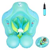 Bebés Natación Anillo,Flotador Bebé,Natación Flotador Anillo con Asiento y Cintura Ajustable Yanillo de Seguridad(12-36 Meses,Azul)