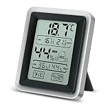 Thlevel Termómetro Higrómetro Digital Interior con LCD Pantalla Touch, Función de Registro Máximo/Mínimo Termometro Digital Casa para la Sala de Estar, el Invernadero, la Bodega, el Sótano, el Almacén