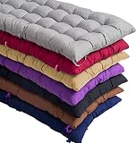 Yoole EU Cojín de banco de 8 cm de grosor de 2/3 plazas, cojín rectangular 80/100/120 para banco de jardín para chaise swing sofá, comedor interior y exterior (120 x 40 cm, azul marino)