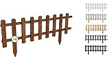 Floranica Valla de Madera para jardín 'Vampiro' | 4 pz. | 104cm | Altura 40cm | Marrón | Pino impregnado | Cerca para parterres, parterres de Verduras, Bordes para Caminos, Corrales de Animales