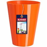 KADAX Maceta para orquídea, elegante maceta, macetero para orquídea, jazmín, margaritas, para cocina y salón (diámetro: 13 cm, redondo, naranja)