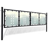 Festnight Verjas abatibles Puerta de Jardín de Hierro 300 x 150 cm, Color Negro