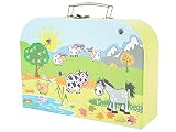 Bieco Kinderkoffer mit Prinzessin Motiv, Koffer aus Pappe, Metall-Tragegriff, Köfferchen für Kinder Equipaje Infantil, 25 cm, 4 Liters, Rosa (Hellblau/ Pink)