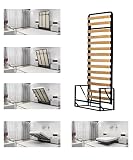 Wallbedking Cama De Matrimonio Abatible Vertical 90 x 190 cm (Cama Estilo Murphy Bed, Cama Plegable, Sofá Cama, Mueble Cama culta).