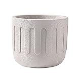 maceteros exterior Macetas redondas de cemento escarchado beige, macetas de hormigón con orificios de drenaje adecuados para sala de estar Balcón y jardín Macetero para interior ( Size : L )