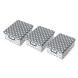 REI | Juego de 3 Cajas de Almacenaje Decorativas | 37 x 30 x 16 cm | Baúl Organizador con Tapa Mediano | Múltiples Diseños | Asas Laterales | Ideal para Casa y Oficina | Automontaje