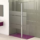 Mampara Ducha Fijo + Puerta Abatible - 【138,5-140 (FIJO 100 cm + PUERTA 40 cm)】 - Frontal sin cierre - EstiloBaño STAR - VIDRIO DECORADO 6 mm - cristal templado de seguridad - Disponible 2 medidas