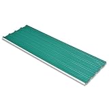 Festnight Panel para Tejado 12 Piezas - Color de Verde Material Acero Galvanizado, 129x45 cm